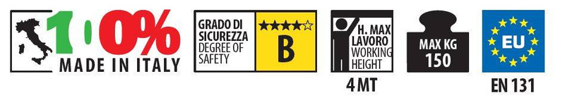 DRABINA PRZYSTAWNA POJEDYNCZA FARAONE SELLA S14/E.7 4,50M BEZ PORĘCZY + STABILIZATOR