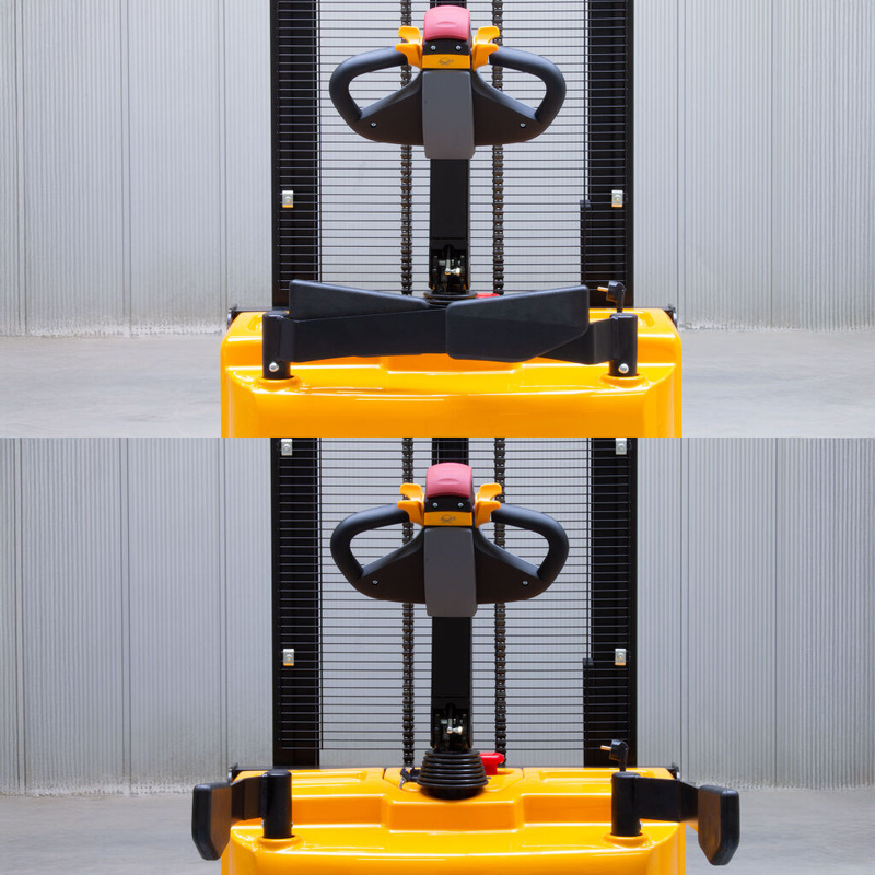 WÓZEK ELEKTRYCZNY PODNOŚNIKOWY PALETOWY VIBER-SYSTEM WE15300 Z PLATFORMĄ DLA OPERATORA 1500 KG