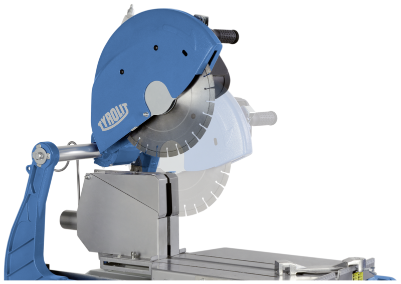 ELEKTRYCZNA BEZPYŁOWA PRZECINARKA STOLIKOWA TYROLIT CSE350D (DŁUGOŚĆ CIĘCIA 400 MM, GŁĘBOKOŚĆ CIĘCIA 125 MM)