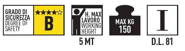 DRABINA PRZYSTAWNA ZE STABILIZATOREM FARAONE 325.SAS.7 2,06M