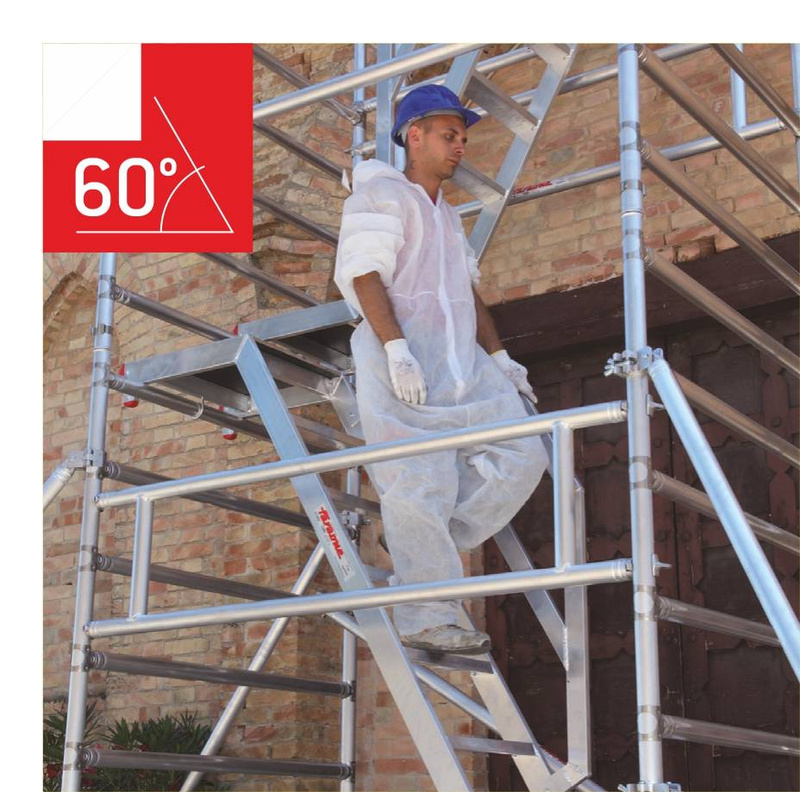 RUSZTOWANIE POJEDYNCZE JEZDNE ZE SCHODAMI WEWNĘTRZNYMI FARAONE TOP SYSTEM 135x180CM G1-54 6,4M