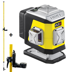 CZERWONY MULTILASER KRZYŻOWY NIVEL SYSTEM CL2R (2x360°) BLUETOOTH + SKRĘCANA TYCZKA ROZPOROWA LP-36