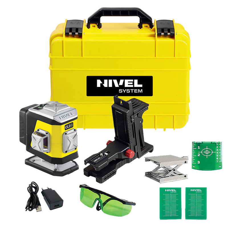 ZIELONY MULTILASER KRZYŻOWY NIVEL SYSTEM CL2G (2x360°) BLUETOOTH +STATYW SJJ-M1 EX + CZUJNIK CLS-5