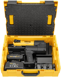 REMS AKKU-PRESS E 22 V ACC AKUMULATOROWA PRASA PROMIENIOWA 32 KN Z WYMUSZONYM POWROTEM Ø 10 – 108 (110) MM, Ø ⅜ – 4"