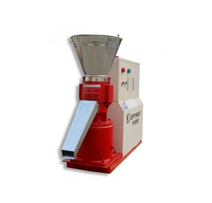 PELECIARKA GRANULATOR PASZY PELETU OPTIMAT PP100PRO Z OBUDOWĄ 100 KG/H - Ø120 MM 400 V
