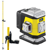 NIEBIESKI MULTILASER KRZYŻOWY NIVEL SYSTEM CL2B (2x360°) BLUETOOTH + SKRĘCANA TYCZKA ROZPOROWA LP-36