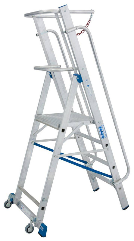 DRABINA WOLNOSTOJĄCA, JEZDNA I SKŁADANA Z DUŻĄ PLATFORMĄ KRAUSE STABILO 4 STOPNIOWA (WYS. ROBOCZA 2,95M)