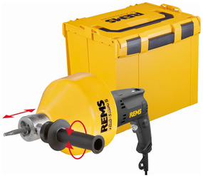 ELEKTRYCZNY PRZYRZĄD DO CZYSZCZENIA RUR REMS MINI-COBRA S SET