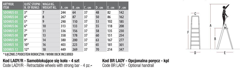 DRABINA PROFESJONALNA SKŁADANA FARAONE SDOMUS09 3,80M