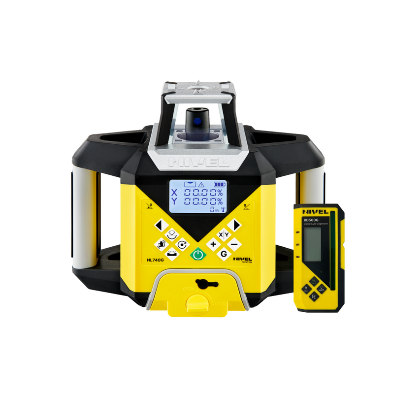 NIWELATOR LASEROWY OBROTOWY NIVEL SYSTEM NL740G DIGITAL Z AUTOWPASOWANIEM + STATYW SJJ32 + ŁATA LASEROWA LS-24
