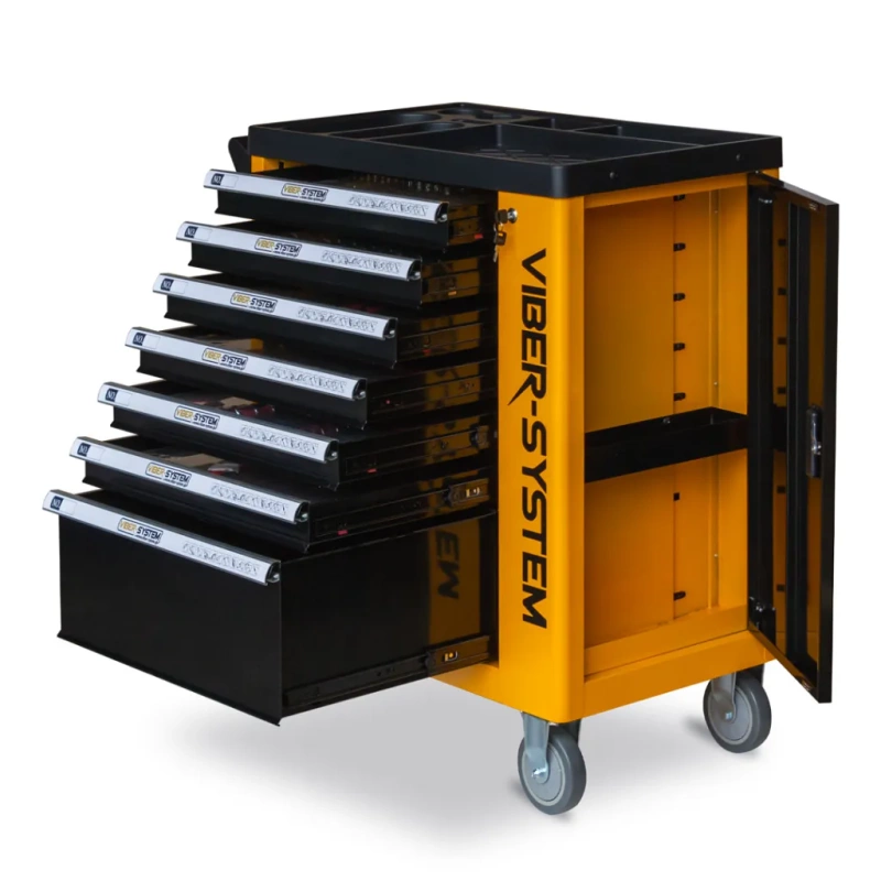 SZAFKA NARZĘDZIOWA SERWISOWA, WÓZEK NARZĘDZIOWY VIBER-SYSTEM SZN259 Z WYPOSAŻENIEM 258 ELEMENTÓW