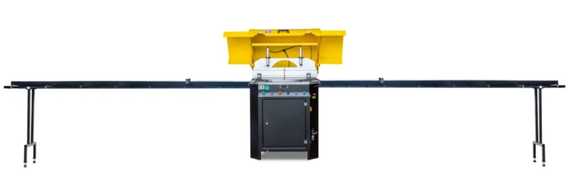 PÓŁAUTOMATYCZNA PRZECINARKA TARCZOWA DO CIĘCIA PROFILI ALUMINIOWYCH I PVC VIBER-SYSTEM ALU600 + STOŁY ROLKOWE