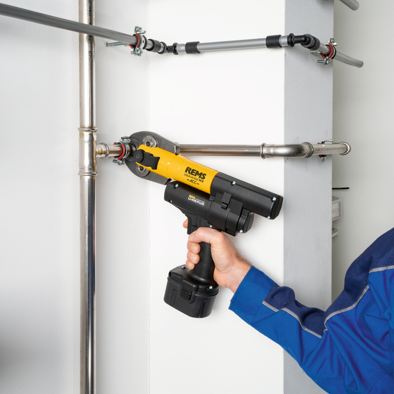 REMS MINI-PRESS S 14 V AKUMULATOROWA PRASA PROMIENIOWA Z WYMUSZONYM POWROTEM + 3 CĘGI