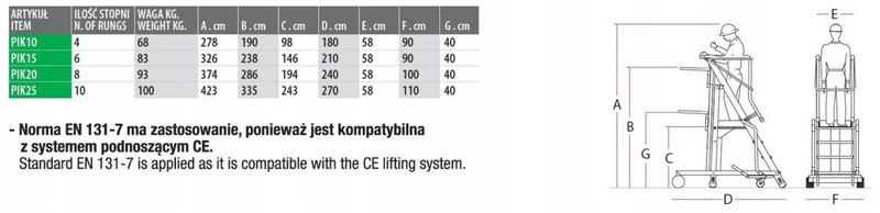 DRABINA MAGAZYNOWA FARAONE 10 STOPNIOWA PIK25 4,23M