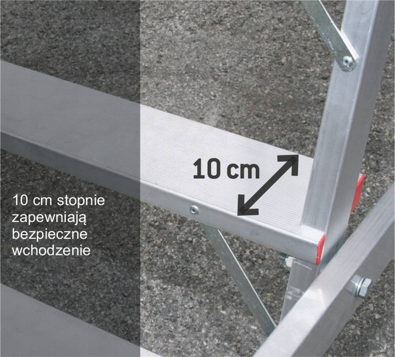 DRABINA MAGAZYNOWA JEZDNA FARAONE 8 STOPNIOWA 250/SM 3,90M