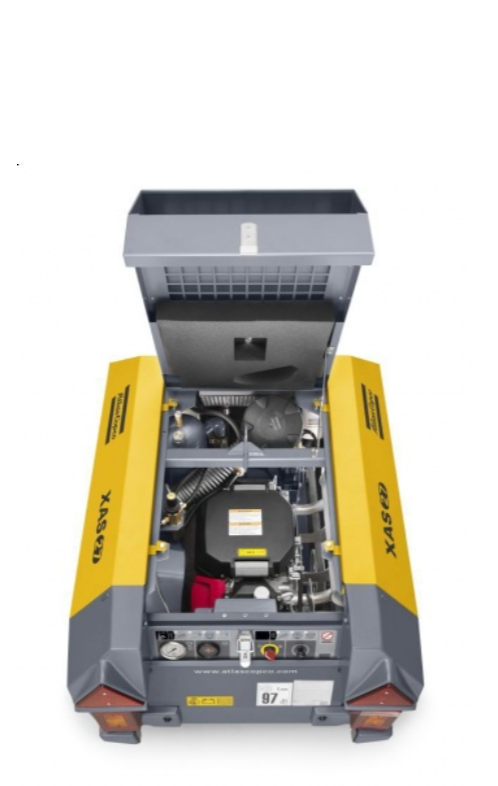 SPRĘŻARKA ŚRUBOWA KOMPRESOR ATLAS COPCO XAS 27 (PODWOZIE+ZACZEP)
