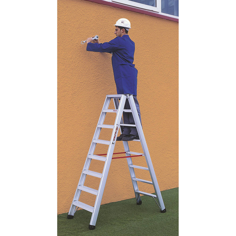 DRABINA DWUSTRONNA Z SZEROKIMI STOPNIAMI FARAONE MOD. ND S2185ND 3,00M