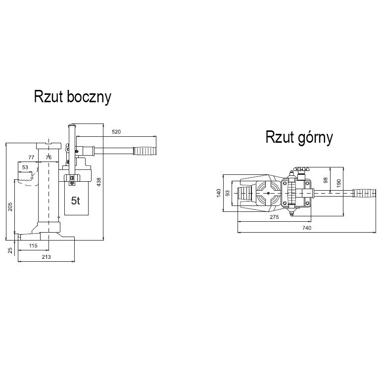 HYDRAULICZNY PODNOŚNIK MASZYNOWY PH5