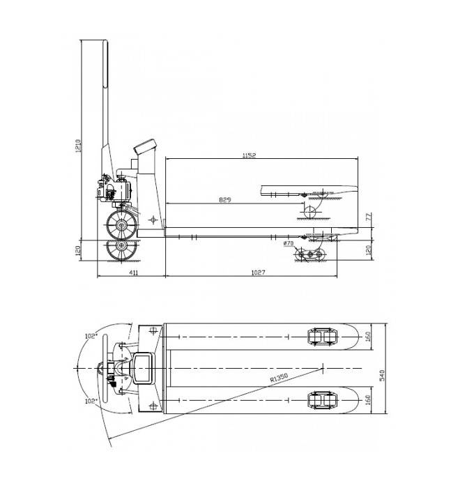 WÓZEK PALETOWY Z WAGĄ HOLZMANN HUB25KG