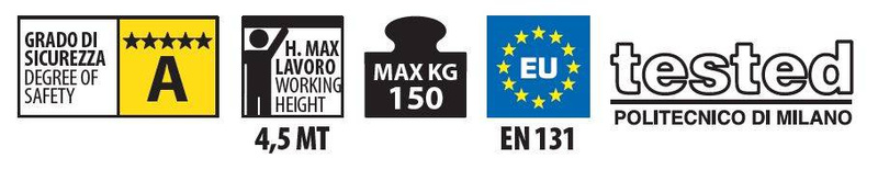 DRABINA WIELOFUNKCYJNA 3-ELEMENTOWA FARAONE SERIA 150.3 MOD. ST350/3N 9,00M