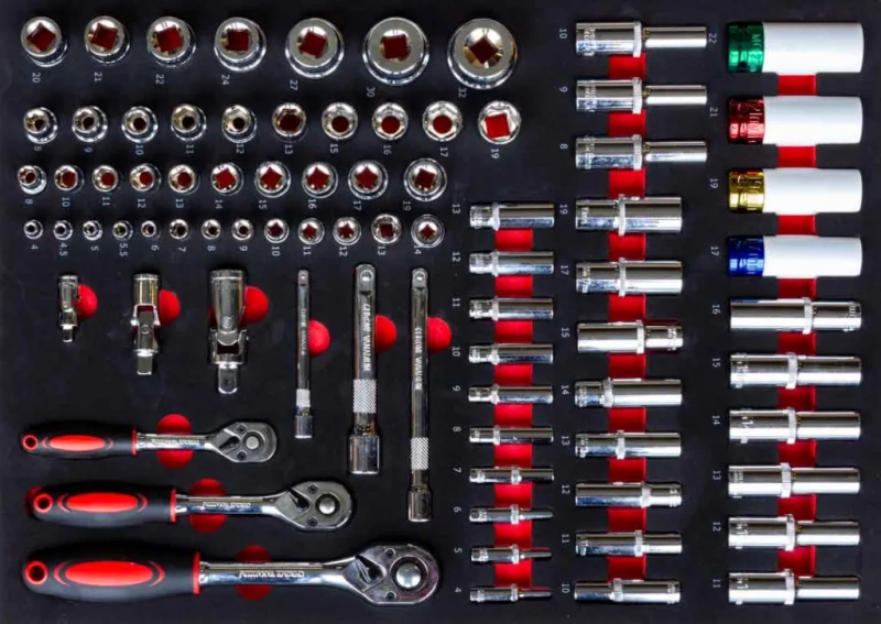 SZAFKA NARZĘDZIOWA SERWISOWA, WÓZEK NARZĘDZIOWY VIBER-SYSTEM SZN259 Z WYPOSAŻENIEM 258 ELEMENTÓW