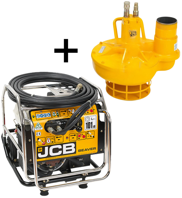 ZESTAW HYDRAULICZNY AGREGAT HYDRAULICZNY JCB BEAVER + POMPA DO SZLAMU JCB 20 L 2160 L/MIN