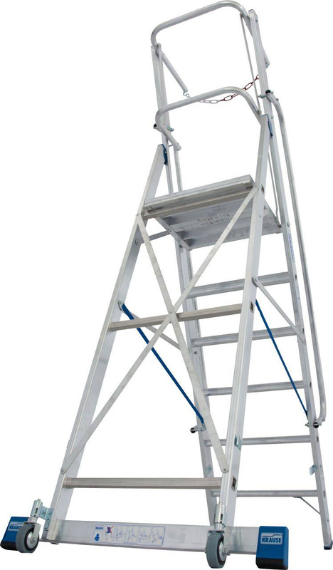 DRABINA WOLNOSTOJĄCA JEZDNA, SKŁADANA Z DUŻĄ PLATFORMĄ KRAUSE STABILO 6 STOPNIOWA (WYS. ROBOCZA 3,40 M)