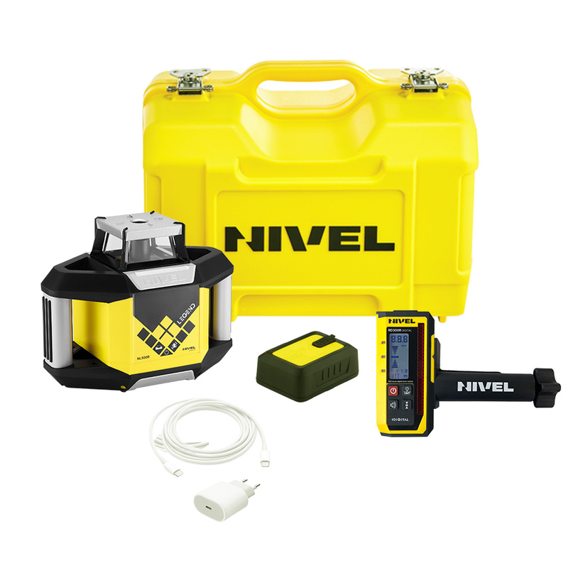 LASER OBROTOWY, NIWELATOR NIVEL SYSTEM NL300R DIGITAL + STATYW SJJ1 + ŁATA LASEROWA LS-24