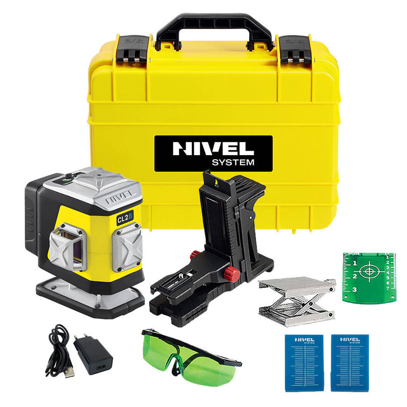 NIEBIESKI MULTILASER KRZYŻOWY NIVEL SYSTEM CL2B (2x360°) BLUETOOTH + STATYW SJJ-M1 EX