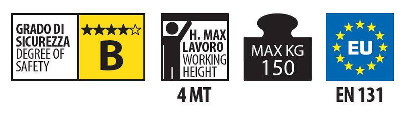 DRABINA PRZYSTAWNA POJEDYNCZA FARAONE SERIA 150.1 MOD. S1250/E 3,00M