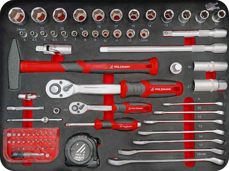 WALIZKA NARZĘDZIOWA, SKRZYNKA Z WYPOSAŻENIEM HOLZMANN WZK167PRO - 167 ELEMENTÓW