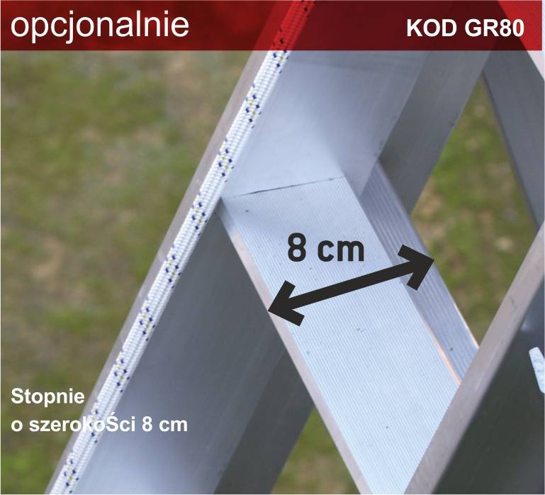 DRABINA PRZYSTAWNA POJEDYNCZA FARAONE SERIA 150.1 MOD. S1450/E.7 5,00M + STABILIZATOR