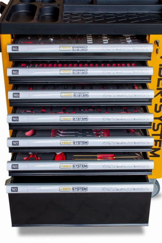 SZAFKA NARZĘDZIOWA SERWISOWA, WÓZEK NARZĘDZIOWY VIBER-SYSTEM SZN259 Z WYPOSAŻENIEM 258 ELEMENTÓW