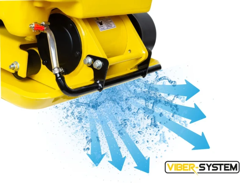 JEDNOKIERUNKOWA ZAGĘSZCZARKA VIBER SYSTEM 90KG (ZRASZACZ + MATA + PLATFORMA TRANSPORTOWA + OLEJ)