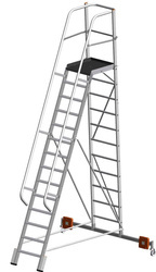 JEZDNY PODEST ROBOCZY KRAUSE VARIO KOMPAKT Z POSZERZONYM STABILIZATOREM 2,07M,  10 STOPNIOWY (WYS. ROBOCZA 4,35M)