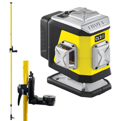 ZIELONY MULTILASER KRZYŻOWY NIVEL SYSTEM CL2G (2x360°) BLUETOOTH + SKRĘCANA TYCZKA ROZPOROWA LP-36