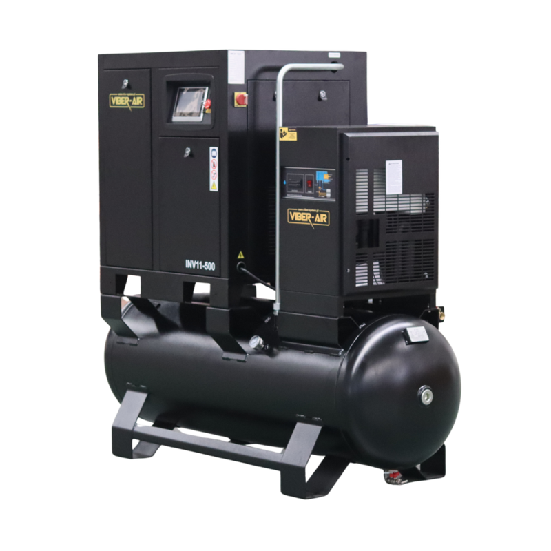 KOMPRESOR POWIETRZA ŚRUBOWY VIBER-SYSTEM INV11-500 Z OSUSZACZEM I FALOWNIKIEM