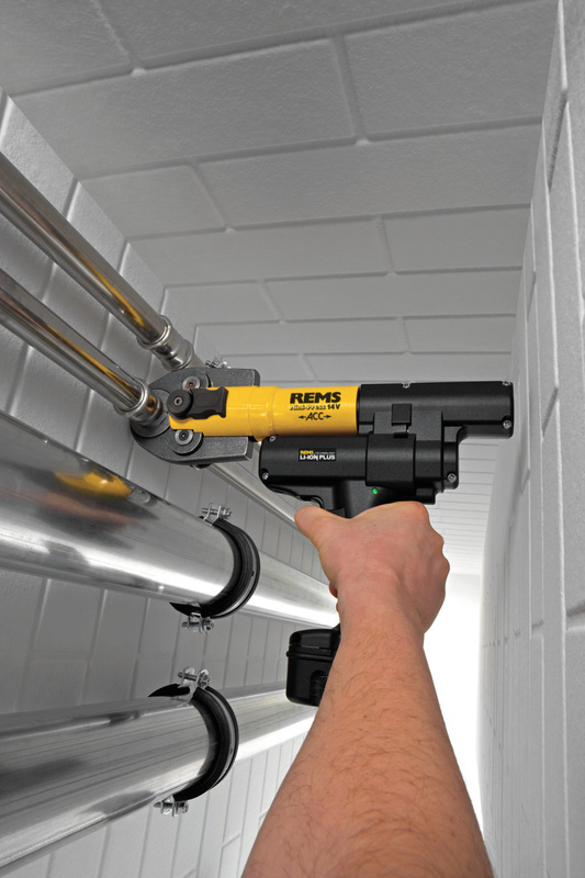 REMS MINI-PRESS S 14 V AKUMULATOROWA PRASA PROMIENIOWA Z WYMUSZONYM POWROTEM + 3 CĘGI