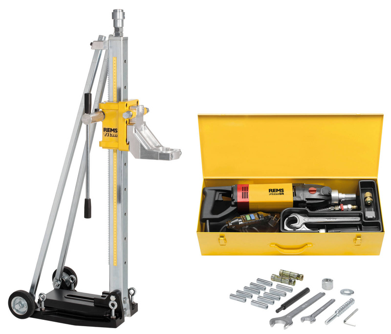 REMS PICUS SR SET 62-82-132 TITAN ELEKTRYCZNA WIERTNICA RDZENIOWA ZE STATYWEM I DIAMENTOWYMI KORONKAMI