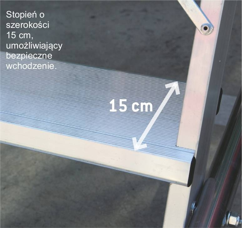 DRABINA MAGAZYNOWA FARAONE 8 STOPNIOWA PIK20 3,74M