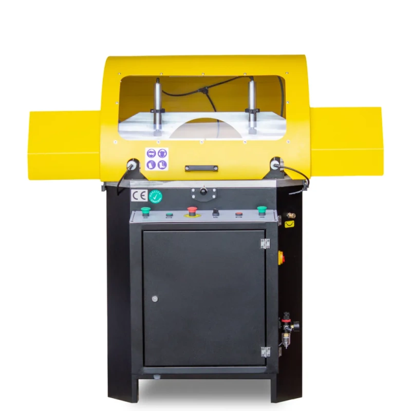 PÓŁAUTOMATYCZNA PRZECINARKA TARCZOWA DO CIĘCIA PROFILI ALUMINIOWYCH I PVC VIBER-SYSTEM ALU500 + STOŁY ROLKOWE