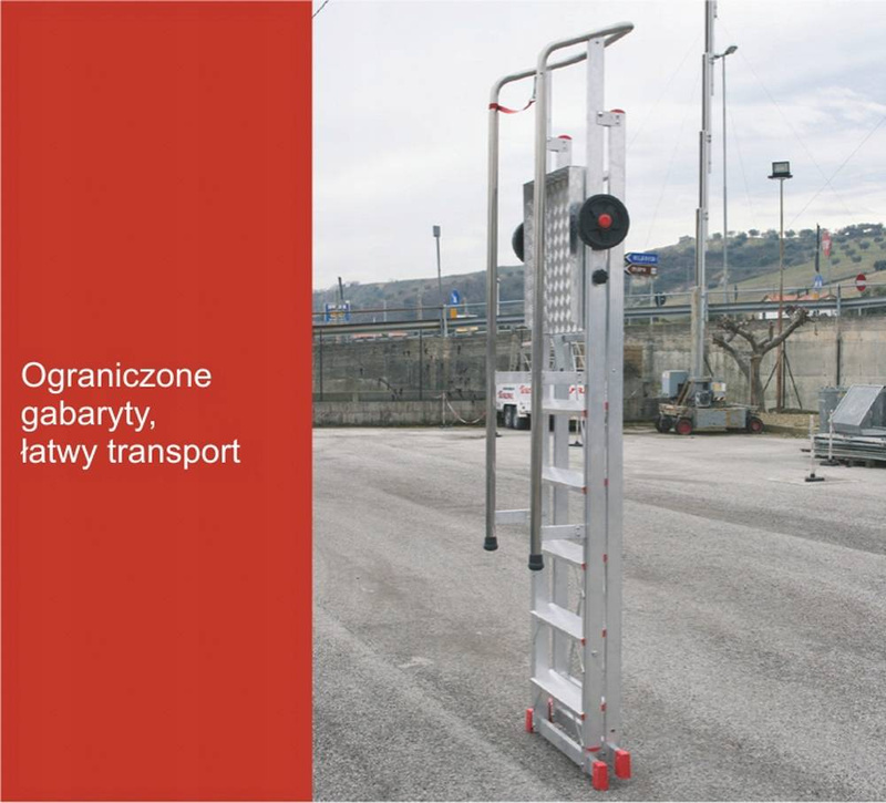 DRABINA MAGAZYNOWA JEZDNA FARAONE 7 STOPNIOWA 200/SM 3,64M