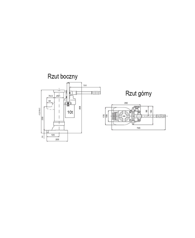 HYDRAULICZNY PODNOŚNIK MASZYNOWY PH10
