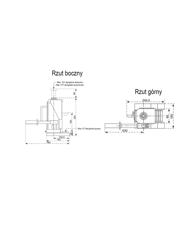HYDRAULICZNY PODNOŚNIK MASZYNOWY PM10