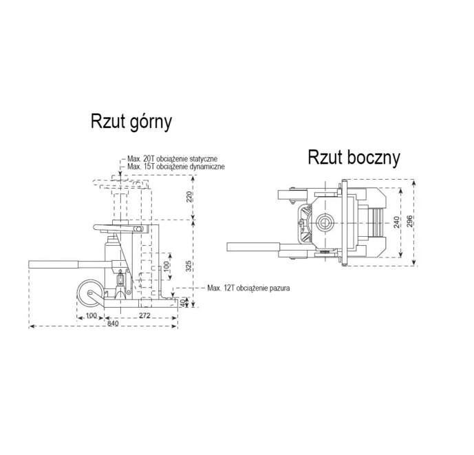 HYDRAULICZNY PODNOŚNIK MASZYNOWY PM20