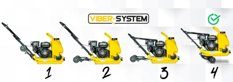 JEDNOKIERUNKOWA ZAGĘSZCZARKA VIBER SYSTEM 90KG (ZRASZACZ + MATA + PLATFORMA TRANSPORTOWA + OLEJ)