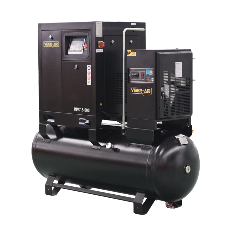 KOMPRESOR POWIETRZA ŚRUBOWY VIBER-SYSTEM VIBER-AIR INV7.5-500 Z OSUSZACZEM I FALOWNIKIEM