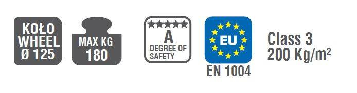 RUSZTOWANIE POJEDYNCZE JEZDNE FARAONE COMPACT XS 75x160CM COM160XS.AB 3,7M