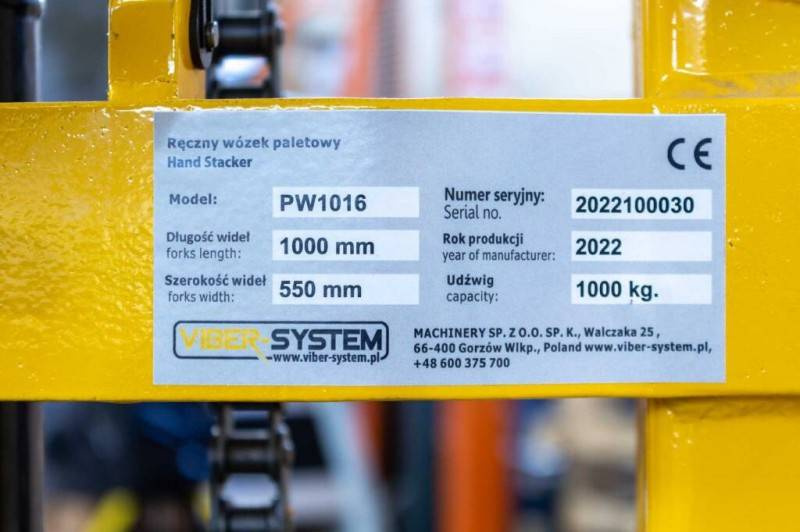 WÓZEK MASZTOWY PALETOWY VIBER-SYSTEM PW1016